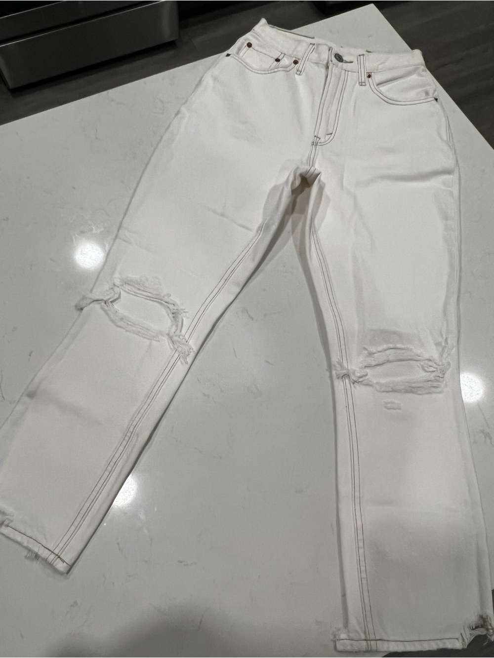 Abercrombie & Fitch Off-White High-Rise Denim